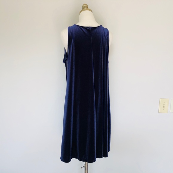 OLD NAVY Pullover Navy Blue Velvety Scoop Neck Extra Large Nightgown - Picture 6 of 7